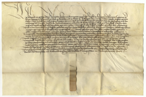 Ein vergilbtes, altes Stück Papier mit schwarzer Handschrift von der deutschen Regierung, das die Freigabe einer Petition für den Tod eines Mannes anfordert.
