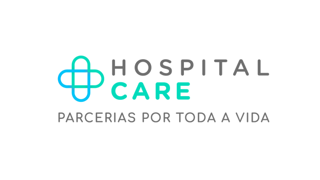 Der Text "Krankenhauspflege-Partnerschaften fürs ganze Leben" in fetter, schwarzer, moderner Schriftart, mittig auf einem weißen Hintergrund mit dünnem schwarzem Rand.