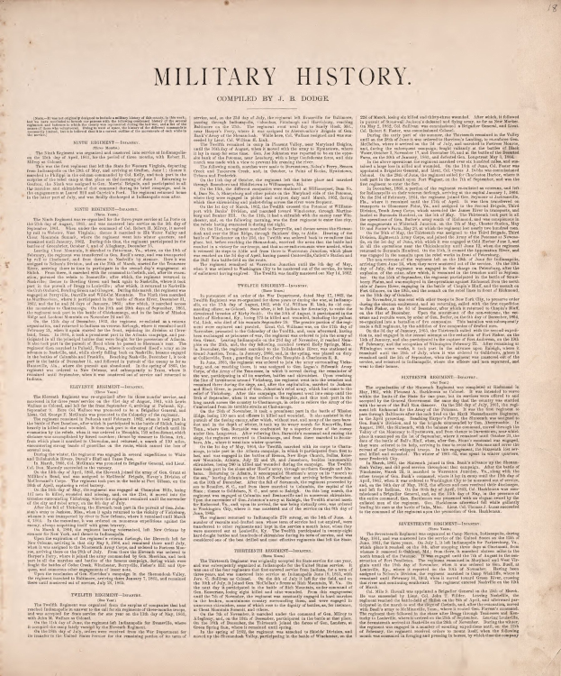 Ein offenes, altes Buch mit dem Titel "Militärgeschichte" mit einer detaillierten Illustration eines uniformierten Soldaten mit einem Gewehr auf der ersten Seite.