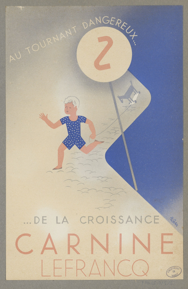 Ein Karnevalplakat in Frankreich mit einer Person in einem hellgelben Kleid, die in der Mitte strahlt, umgeben von schwarzem Text, der "Karneval" lautet.